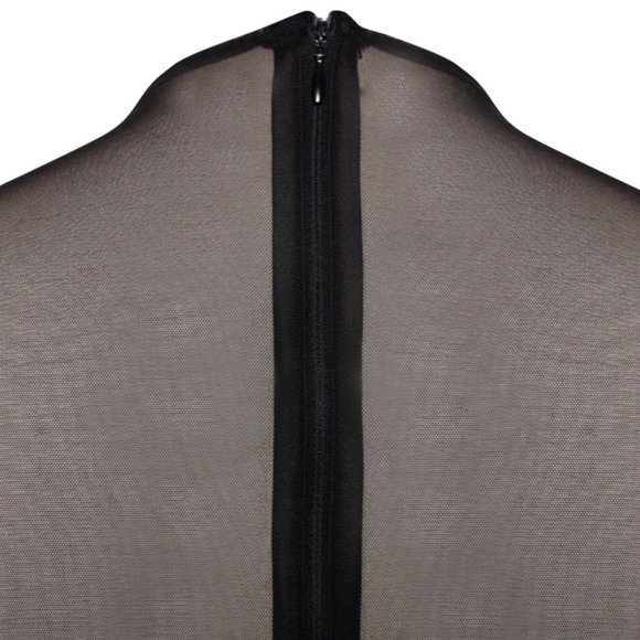 💥INSANELY BEAUTIFUL💥Miss Circle Paislee Black Velvet & Mesh Long Sleeve Gown - Picture 11 of 16